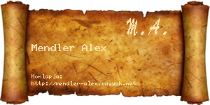 Mendler Alex névjegykártya